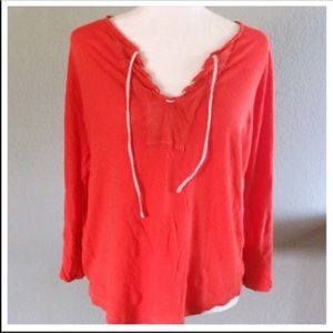 Anthropologie Paper Locket orange boho top